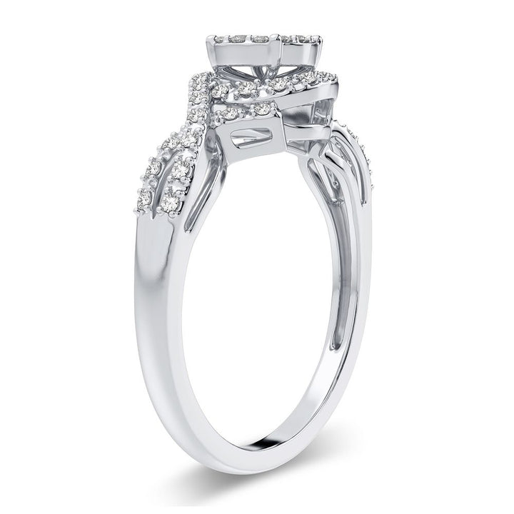 14K White Gold 0.25CT Lab Diamond Engagement Ring