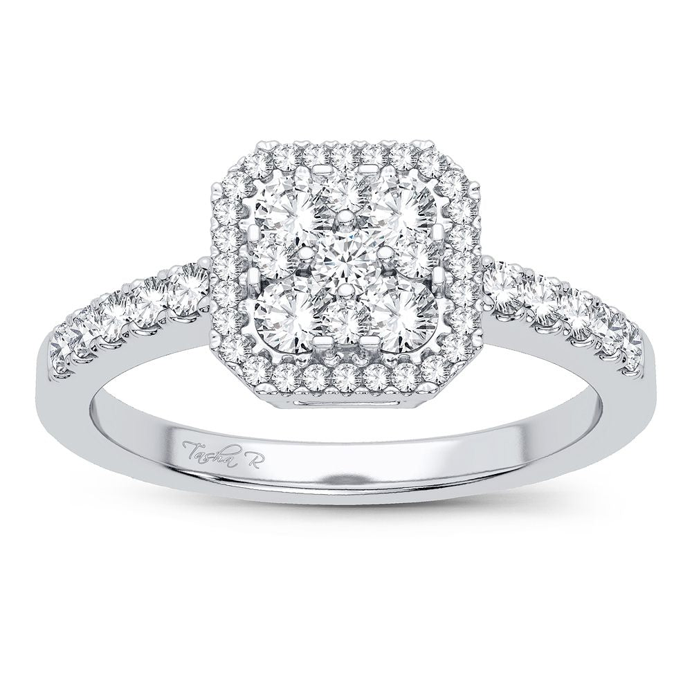 14K White Gold 0.5CT Lab Diamond Womens Engagement Ring