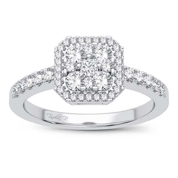 14K White Gold 0.5CT Lab Diamond Womens Engagement Ring