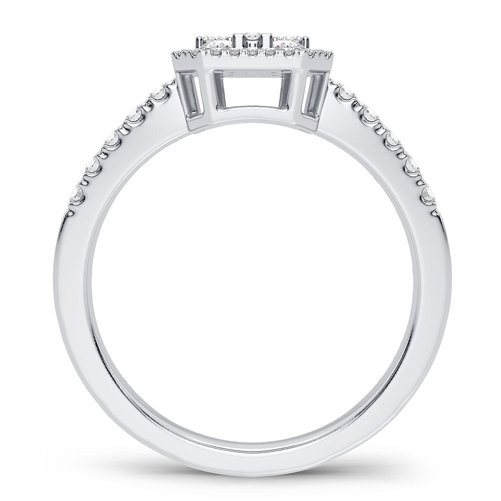14K White Gold 0.5CT Lab Diamond Womens Engagement Ring