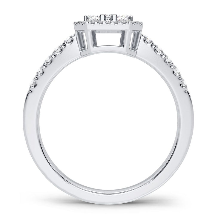 14K White Gold 0.5CT Lab Diamond Womens Engagement Ring