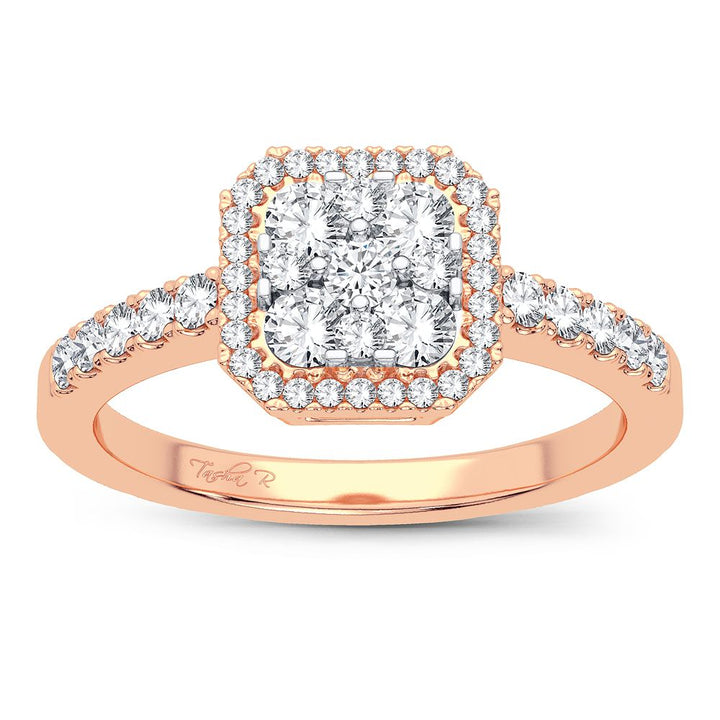Romantic Rose Gold Lab Diamond Engagement Ring (0.5 CT)