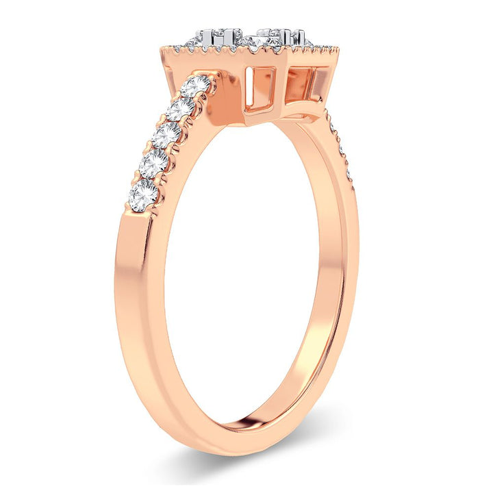 Romantic Rose Gold Lab Diamond Engagement Ring (0.5 CT)