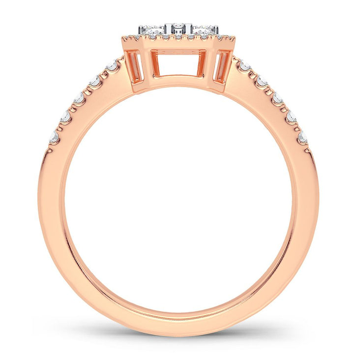 Romantic Rose Gold Lab Diamond Engagement Ring (0.5 CT)