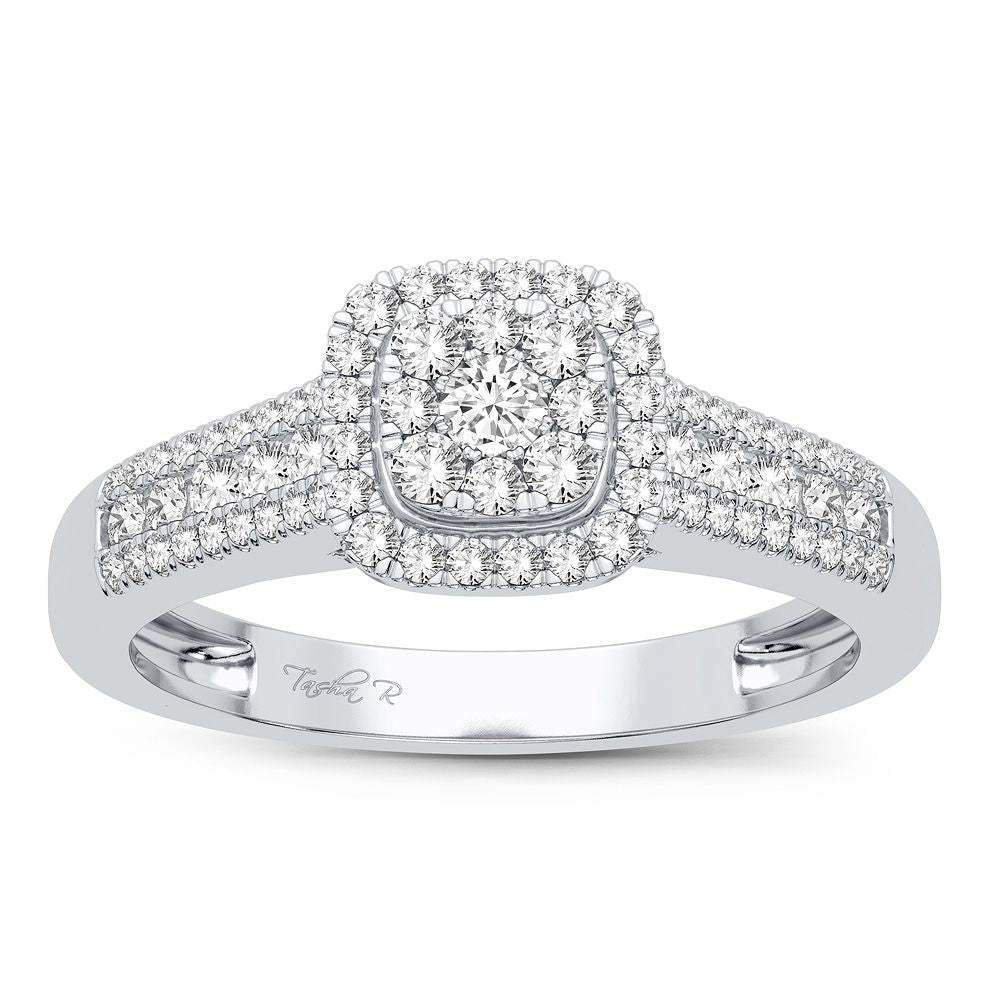 Timeless 10k White Gold Lab Diamond Engagement Ring (0.45CT)