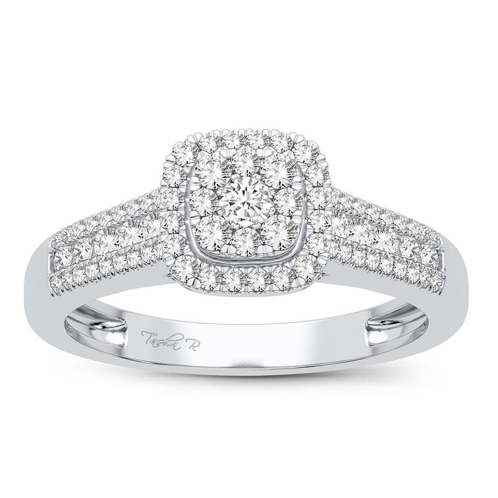 Timeless 10k White Gold Lab Diamond Engagement Ring (0.45CT)
