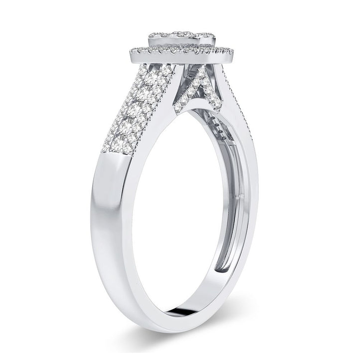 Timeless 10k White Gold Lab Diamond Engagement Ring (0.45CT)