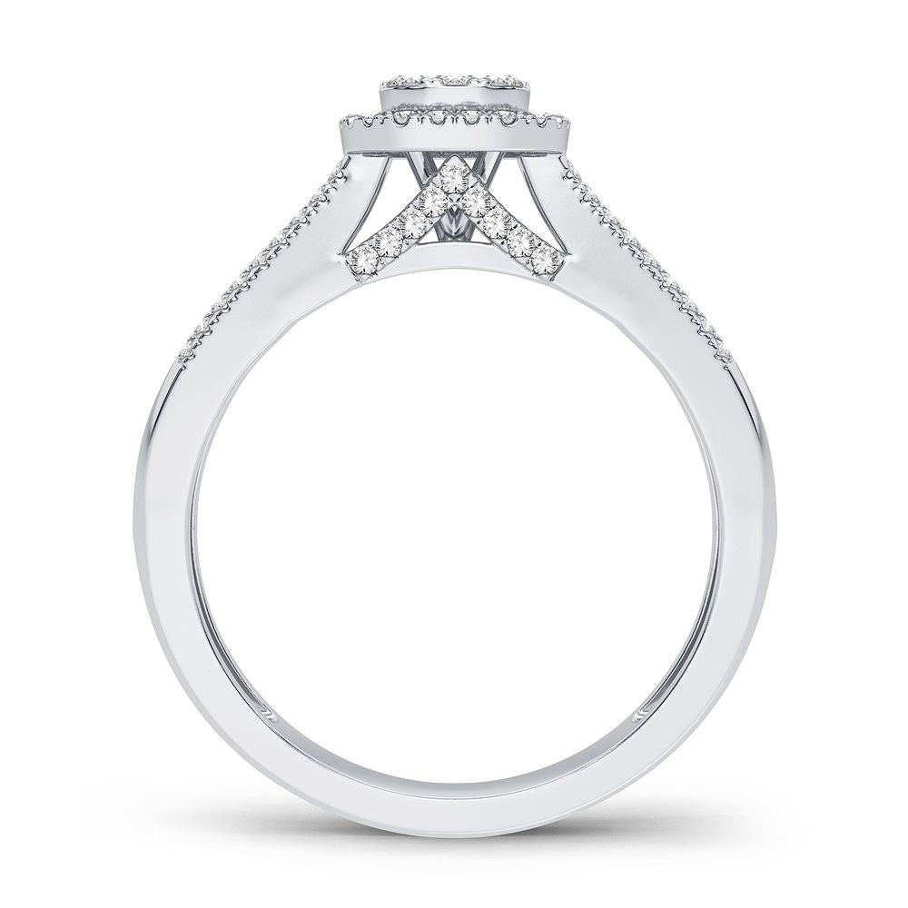 Timeless 10k White Gold Lab Diamond Engagement Ring (0.45CT)