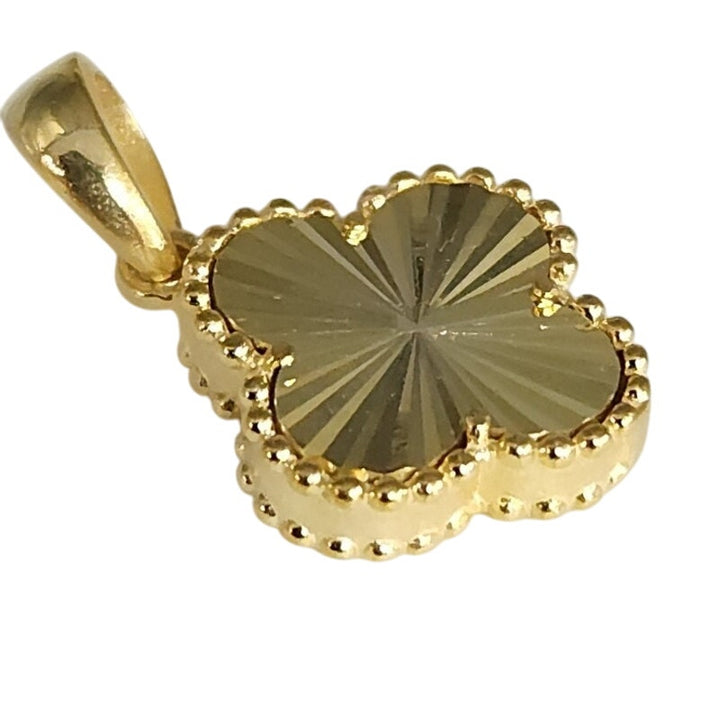 Elegant Sterling Silver Gold Finish Clover Charm