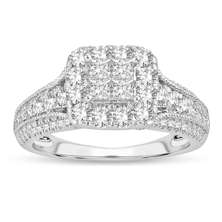 14k White Gold 1.33ct Lab Diamond Womens Engagement Ring