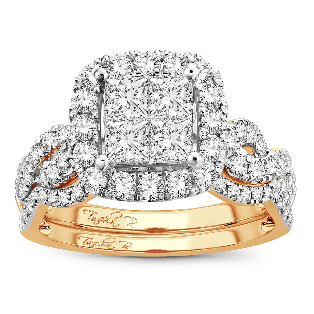 14K Yellow Gold 1.75ct Lab Diamond Engagement Ring