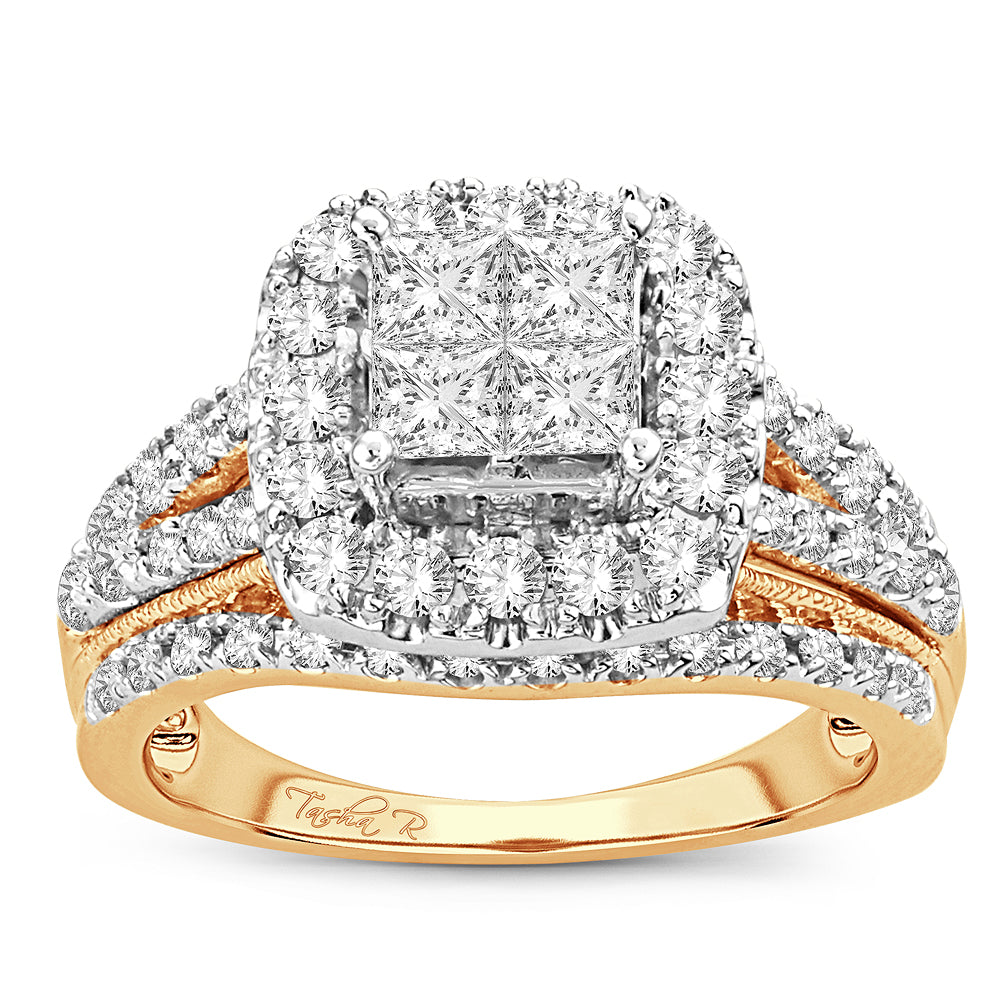 14K Yellow Gold Lab Diamond 1.51CT Engagement Ring