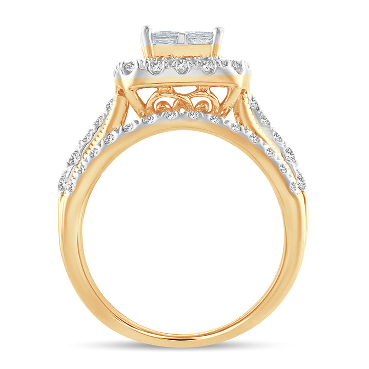 14K Yellow Gold Lab Diamond 1.51CT Engagement Ring