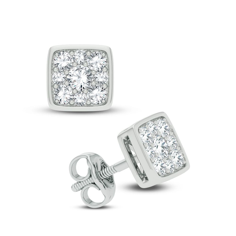 Chic 14k White Gold 0.50CT Diamond Womens Earrings