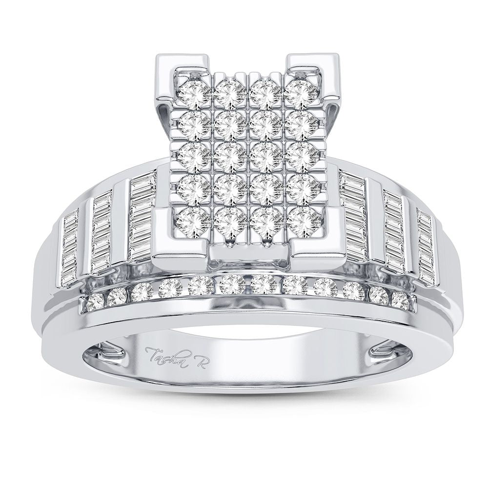 Mens 10k White Gold Diamond Statement Ring - 0.50CT Brilliance