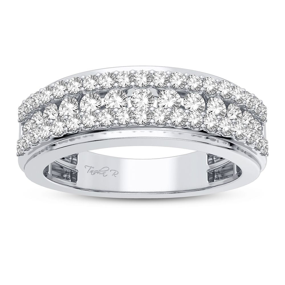 Sparkling 14K White Gold 1CT Diamond Womens Fashion Band