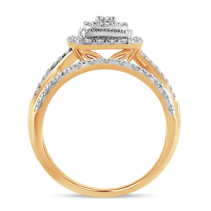 14K Yellow Gold 0.51CT Lab Diamond Womens Engagement Ring