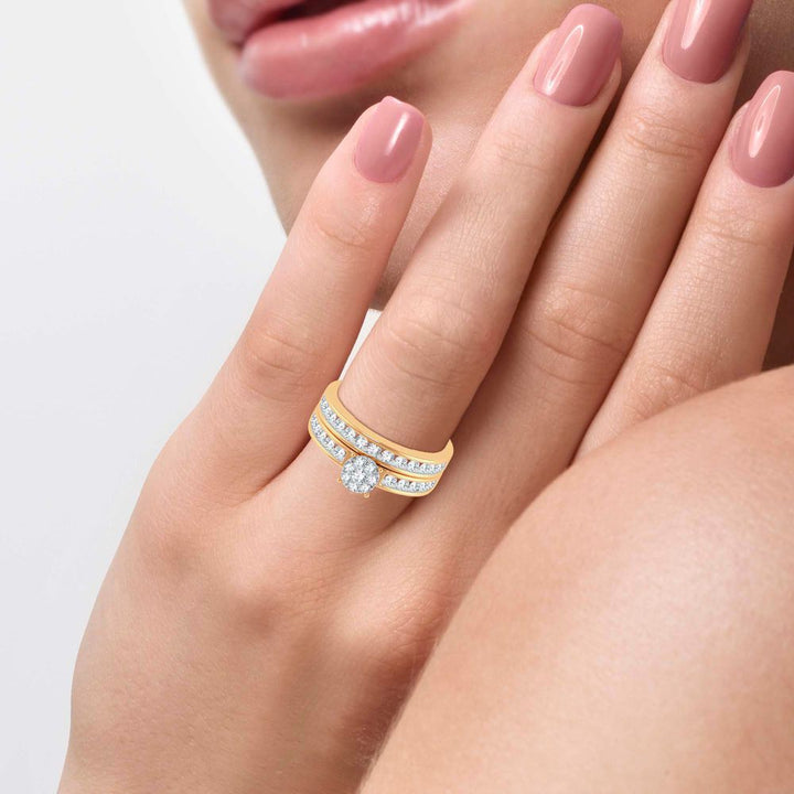 14k Yellow Gold 1.60ct Lab Diamond Trio Wedding Set
