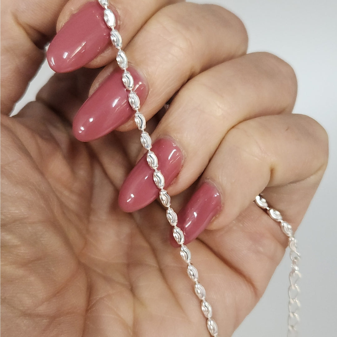 Fancy 925 Sterling Silver wave Pattern Anklet 10"