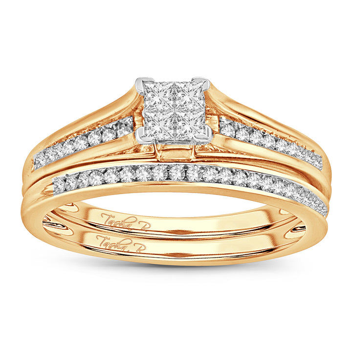 10k Yellow Gold Lab Diamond Bridal Ring - Timeless Elegance