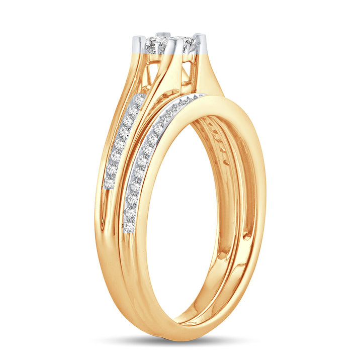 10k Yellow Gold Lab Diamond Bridal Ring - Timeless Elegance