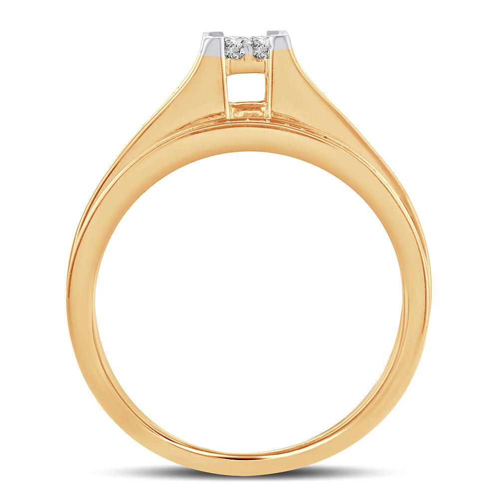 10k Yellow Gold Lab Diamond Bridal Ring - Timeless Elegance