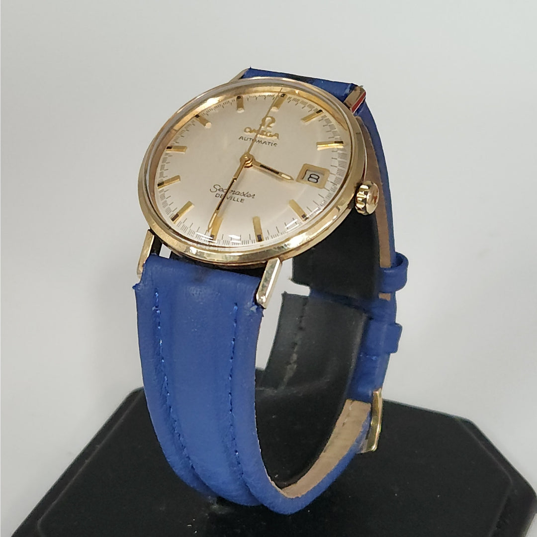 Vintage Omega Seamaster De Ville Automatic Solid 14K Gold Watch