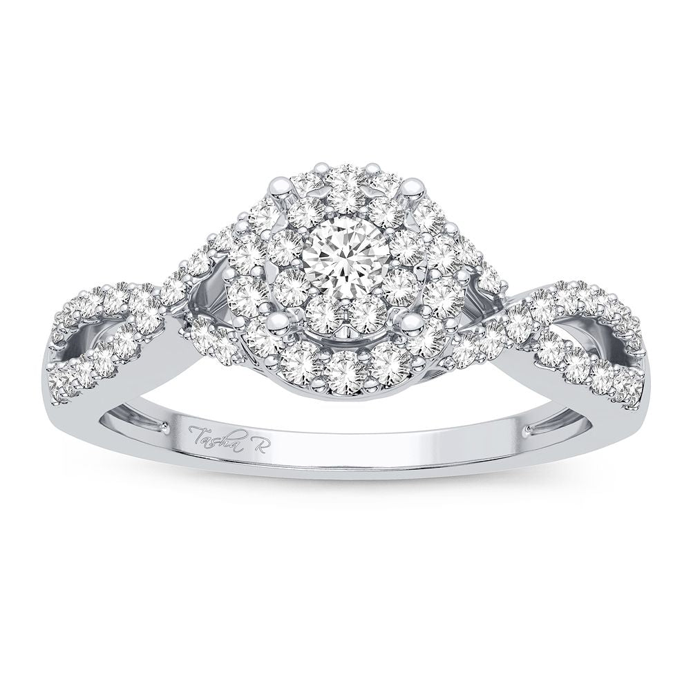 Timeless 14k White Gold Lab Diamond Engagement Ring (0.38CT)