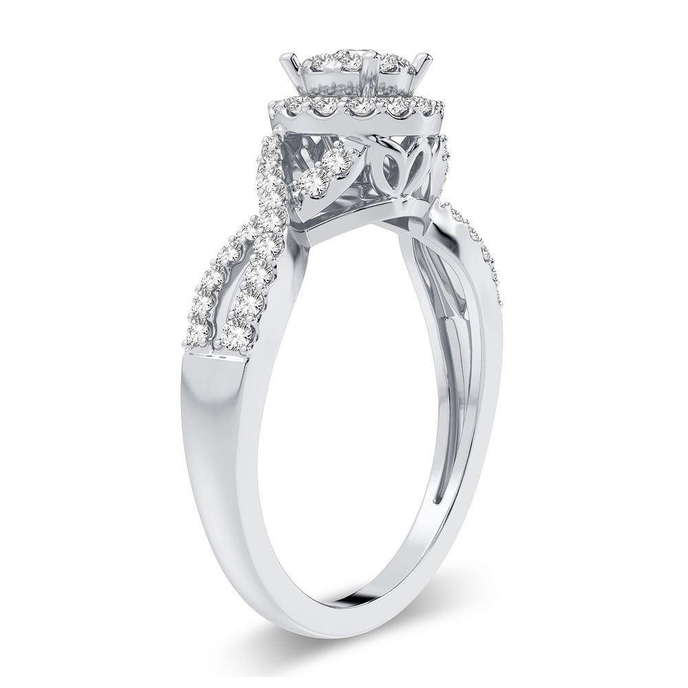 Timeless 14k White Gold Lab Diamond Engagement Ring (0.38CT)