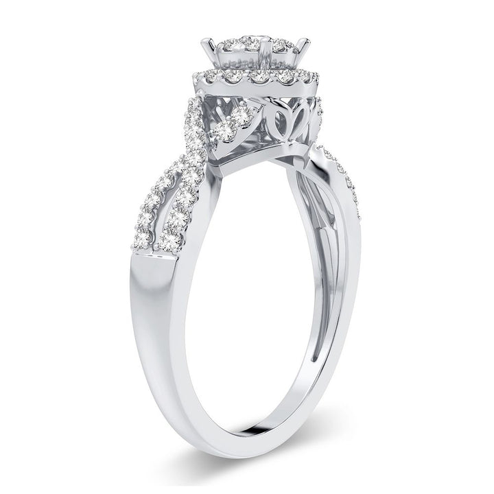 Timeless 14k White Gold Lab Diamond Engagement Ring (0.38CT)
