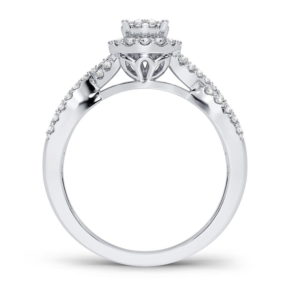 Timeless 14k White Gold Lab Diamond Engagement Ring (0.38CT)