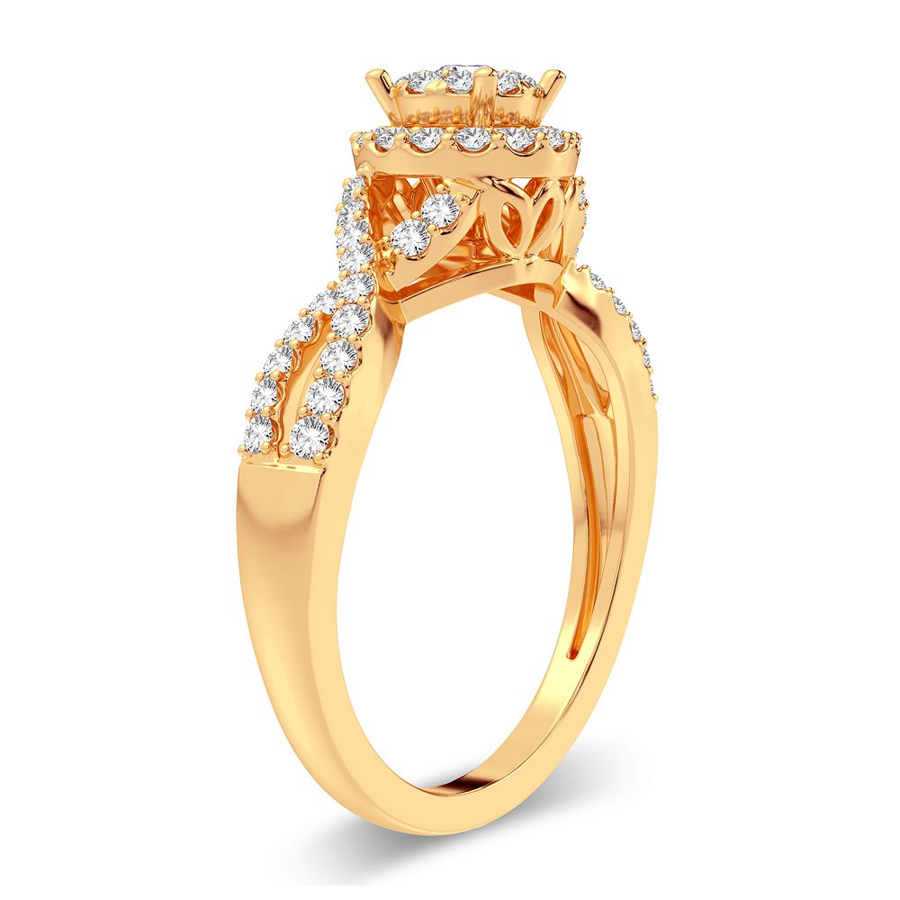 14K Yellow Gold 0.38CT Lab Diamond Womens Engagement Ring