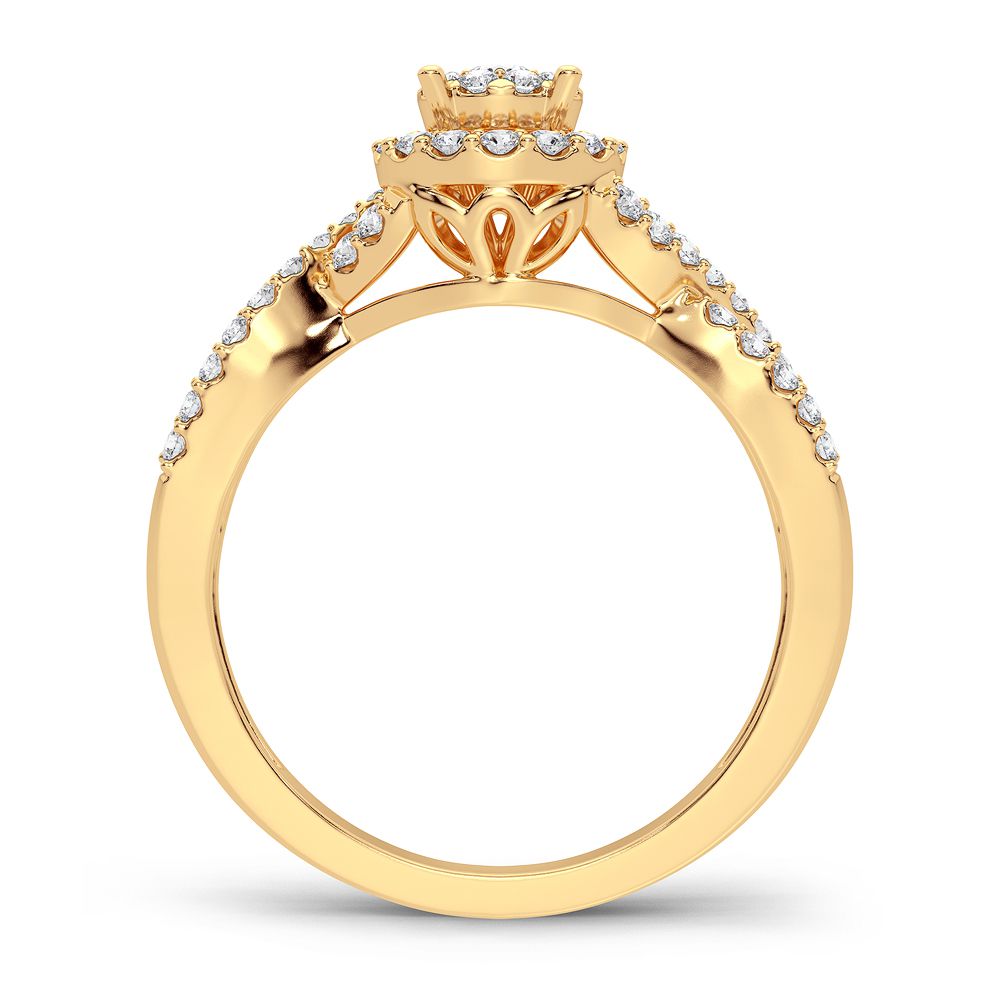14K Yellow Gold 0.38CT Lab Diamond Womens Engagement Ring