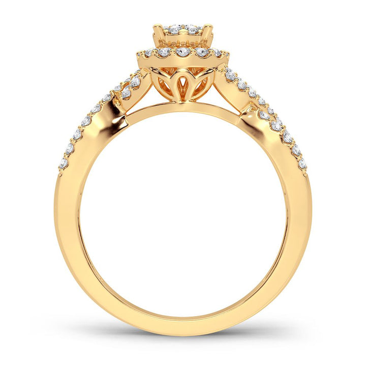14K Yellow Gold 0.38CT Lab Diamond Womens Engagement Ring