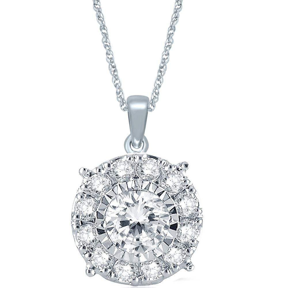Luminous 14k White Gold Diamond Pendant for Her