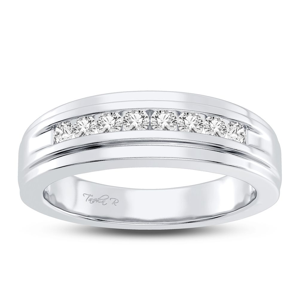 14K White Gold Mens 0.34CT Diamond Band of Distinction