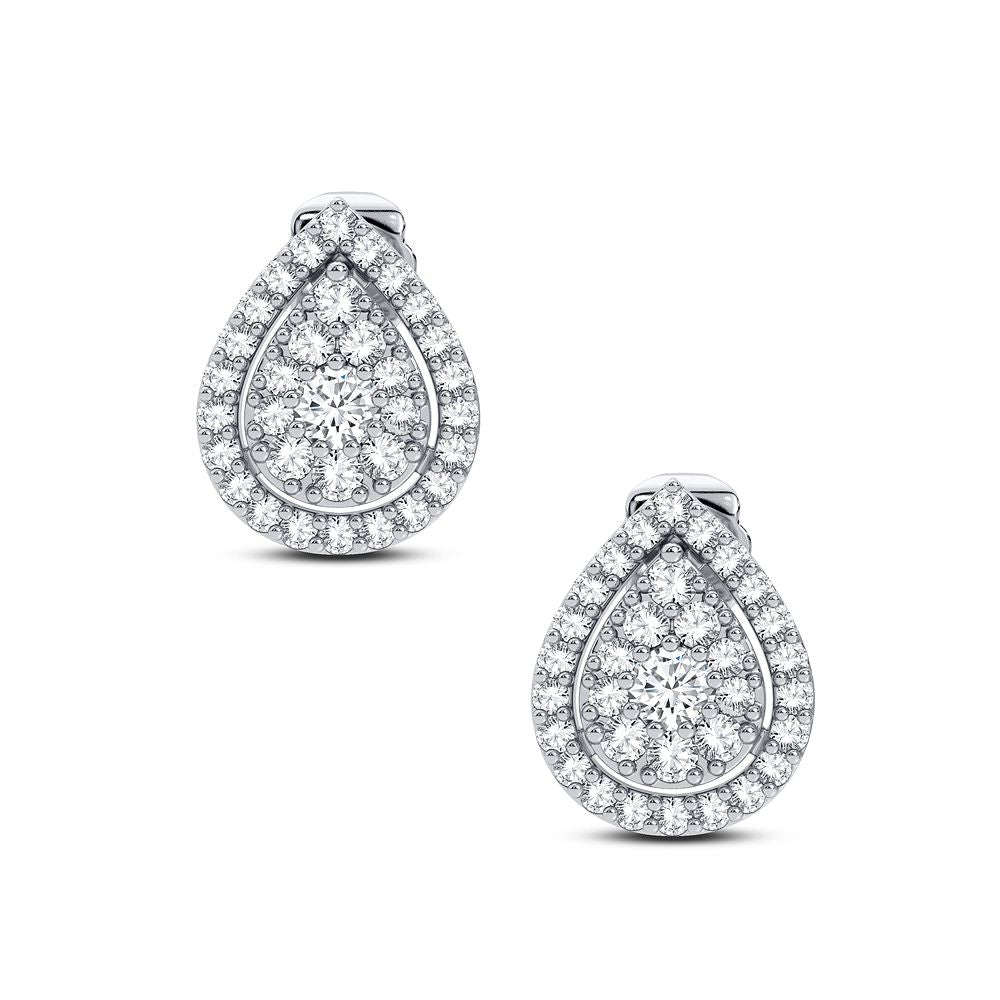 Luminous 14k White Gold Diamond Stud Earrings for Women
