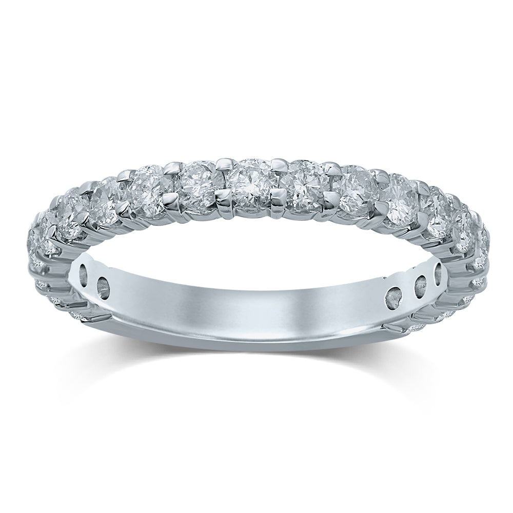 Brilliant 14k White Gold Lab Diamond Womens Wedding Band