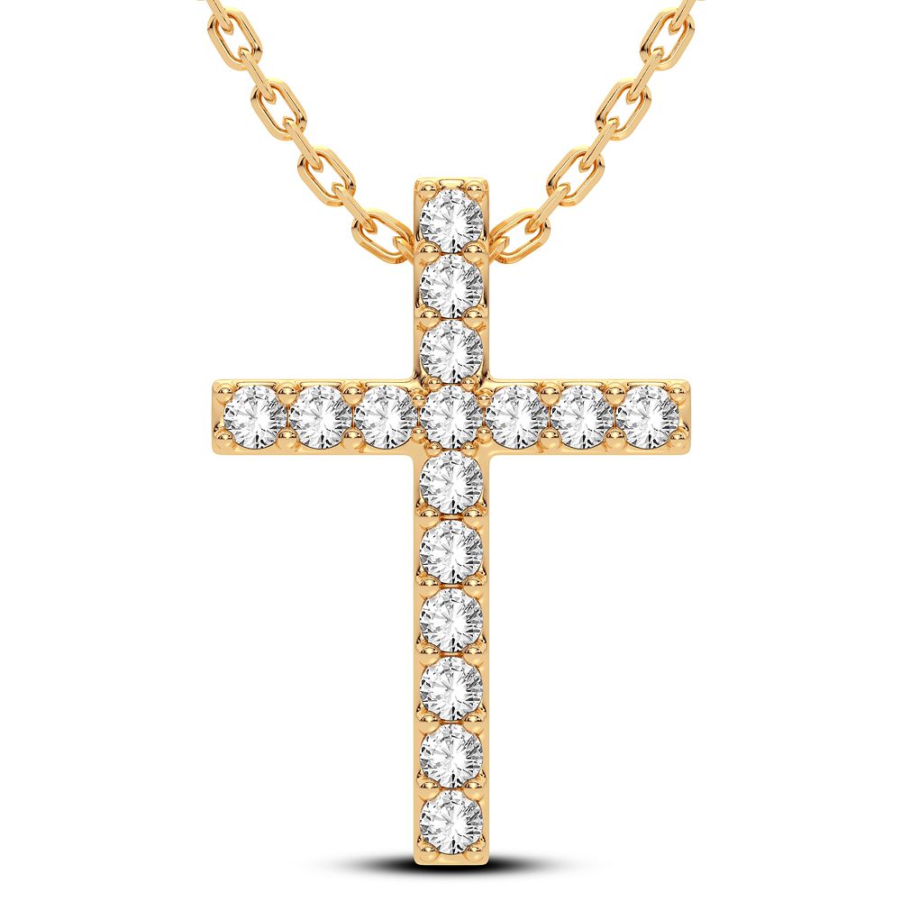 10k Yellow Gold Lab Diamond Womens Pendant Charm