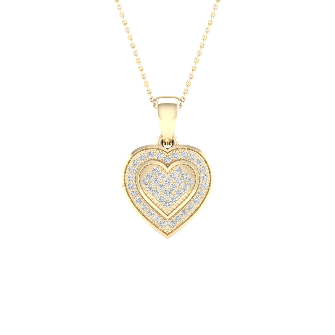 Luminous 10k Yellow Gold 0.15CT Diamond Pendant Necklace