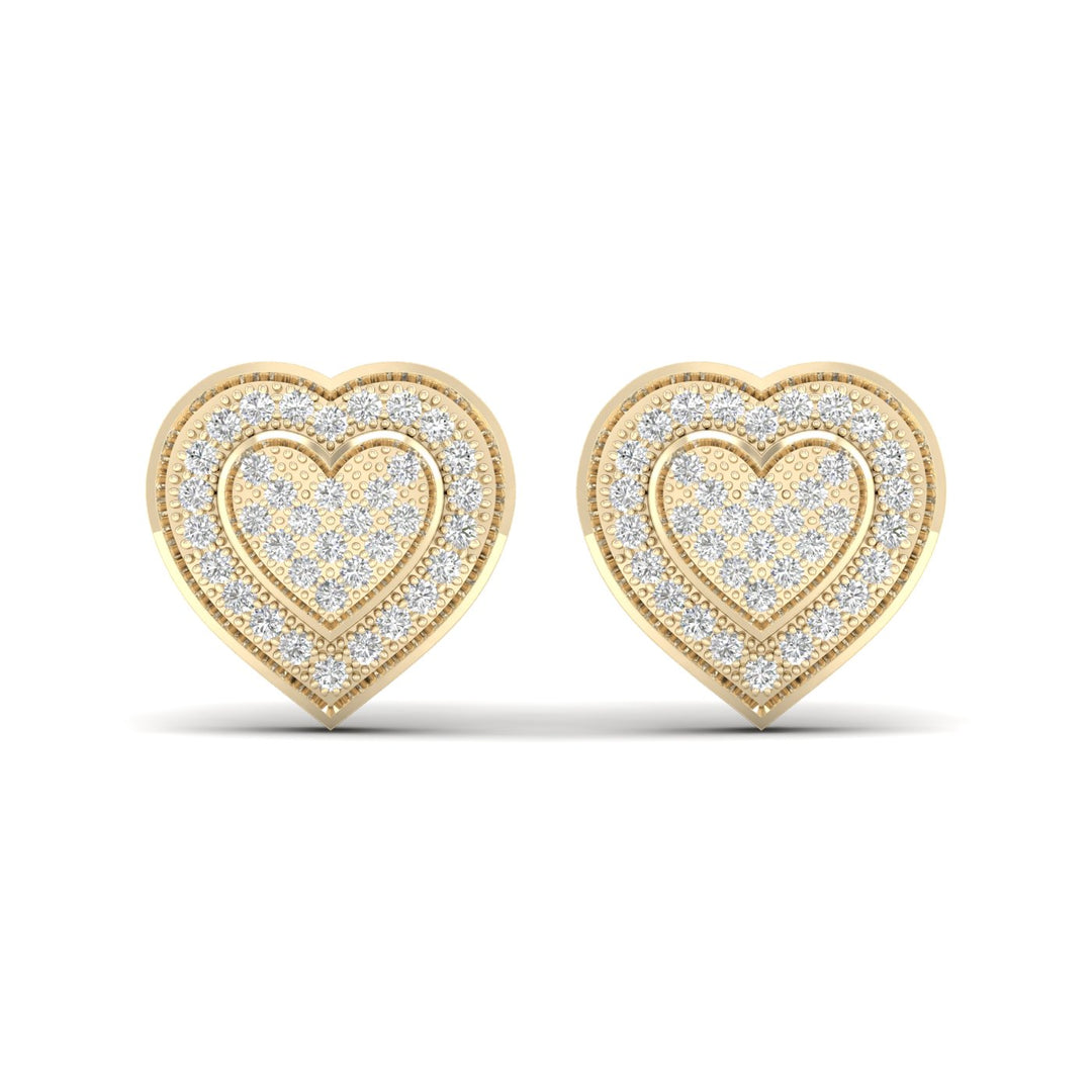 Chic 10k Yellow Gold Diamond Stud Earrings for Women