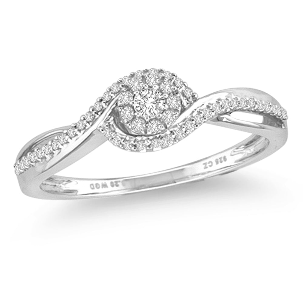 Elegant 14k White Gold Diamond Promise Ring for Her