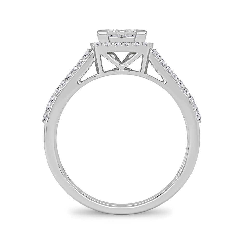 Timeless 14k White Gold Lab Diamond Engagement Ring (0.62CT)