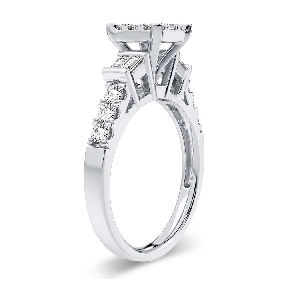 Luminous 14k White Gold Lab Diamond Engagement Ring