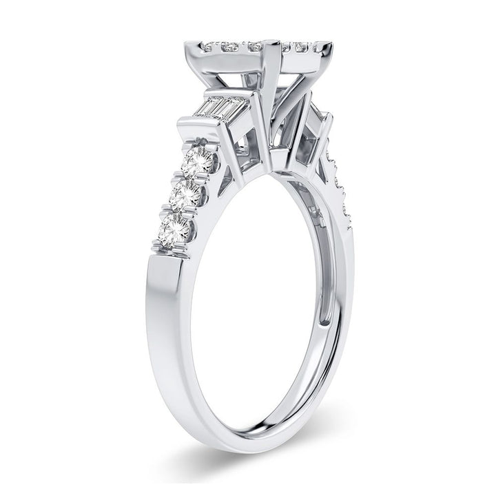 Luminous 14k White Gold Lab Diamond Engagement Ring
