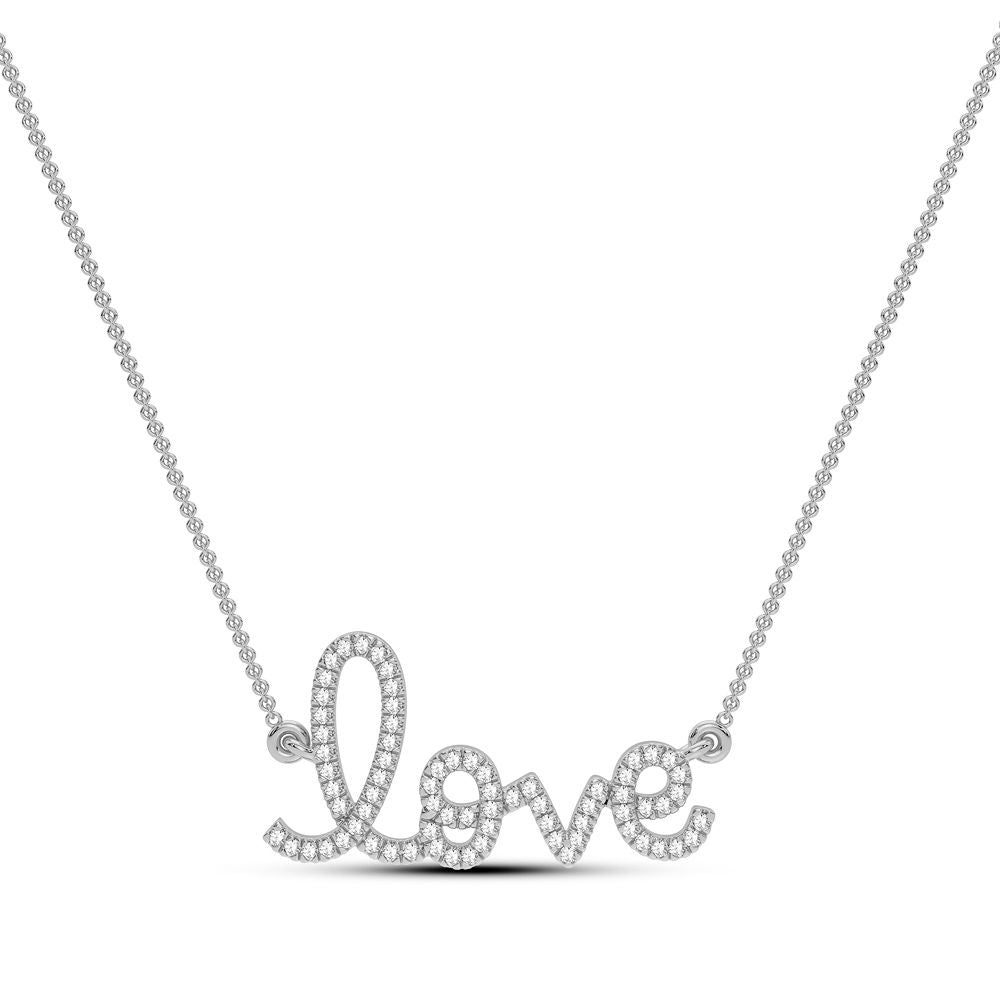 14K White Gold 0.16CT Diamond Necklace