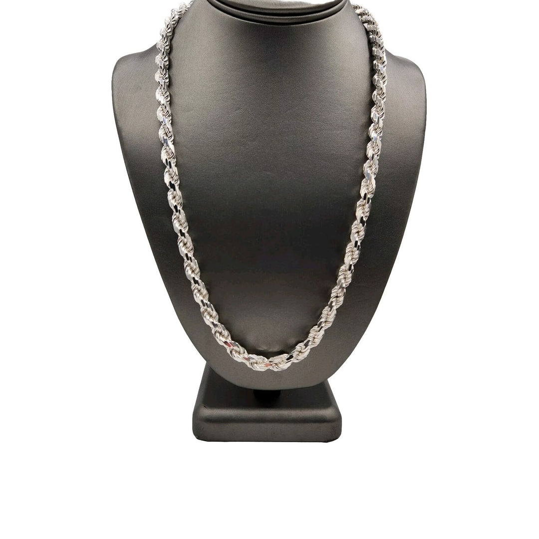 925 Sterling Silver Rope Chain Necklace 22"