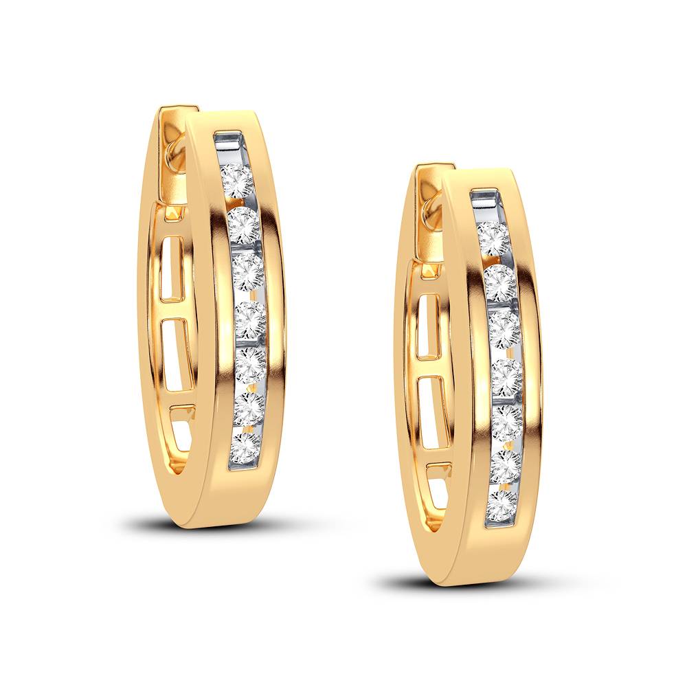 14K Yellow Gold 0.15CT Diamond Earrings