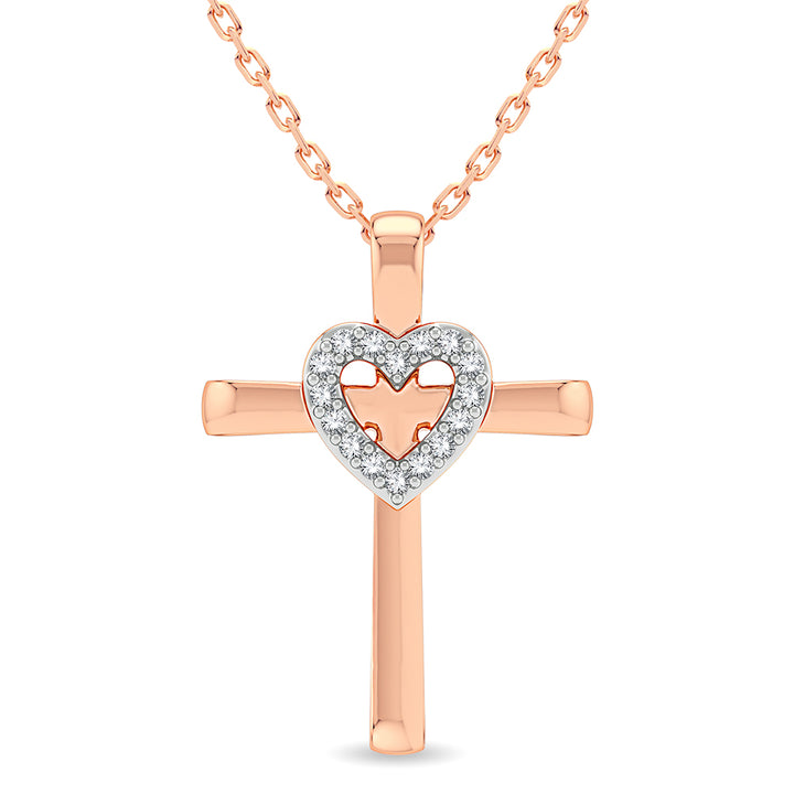 Delicate 14k Rose Gold Lab Diamond Pendant for Women