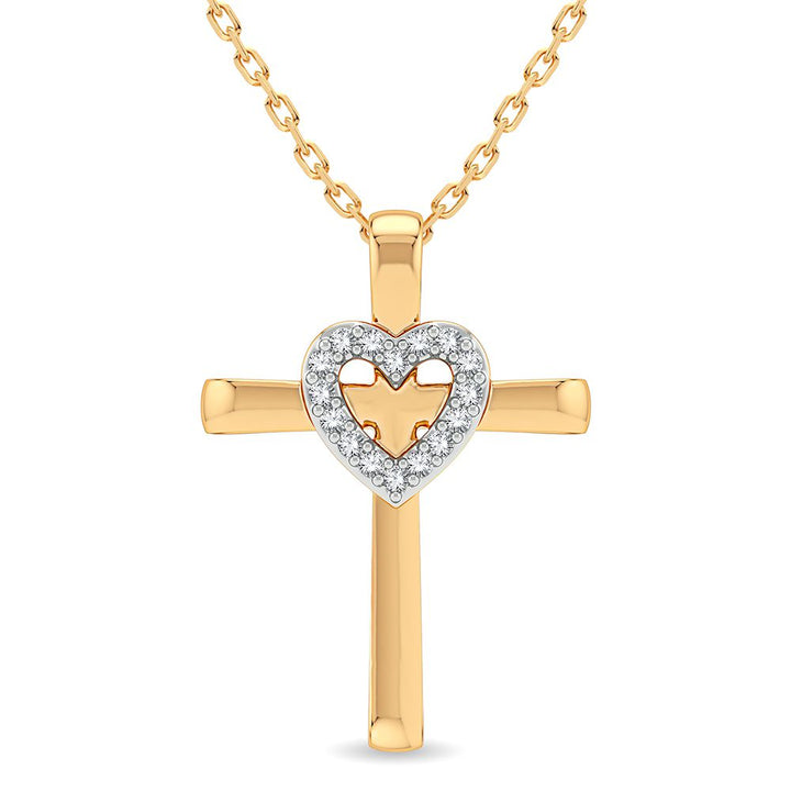 14K Yellow Gold 0.06CT Diamond Pendant